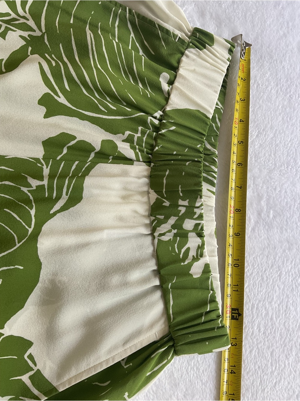 Banana Republic M Tall 100% Silk Floral Wide Leg Palazzo Pants Green - Picture 12 of 13